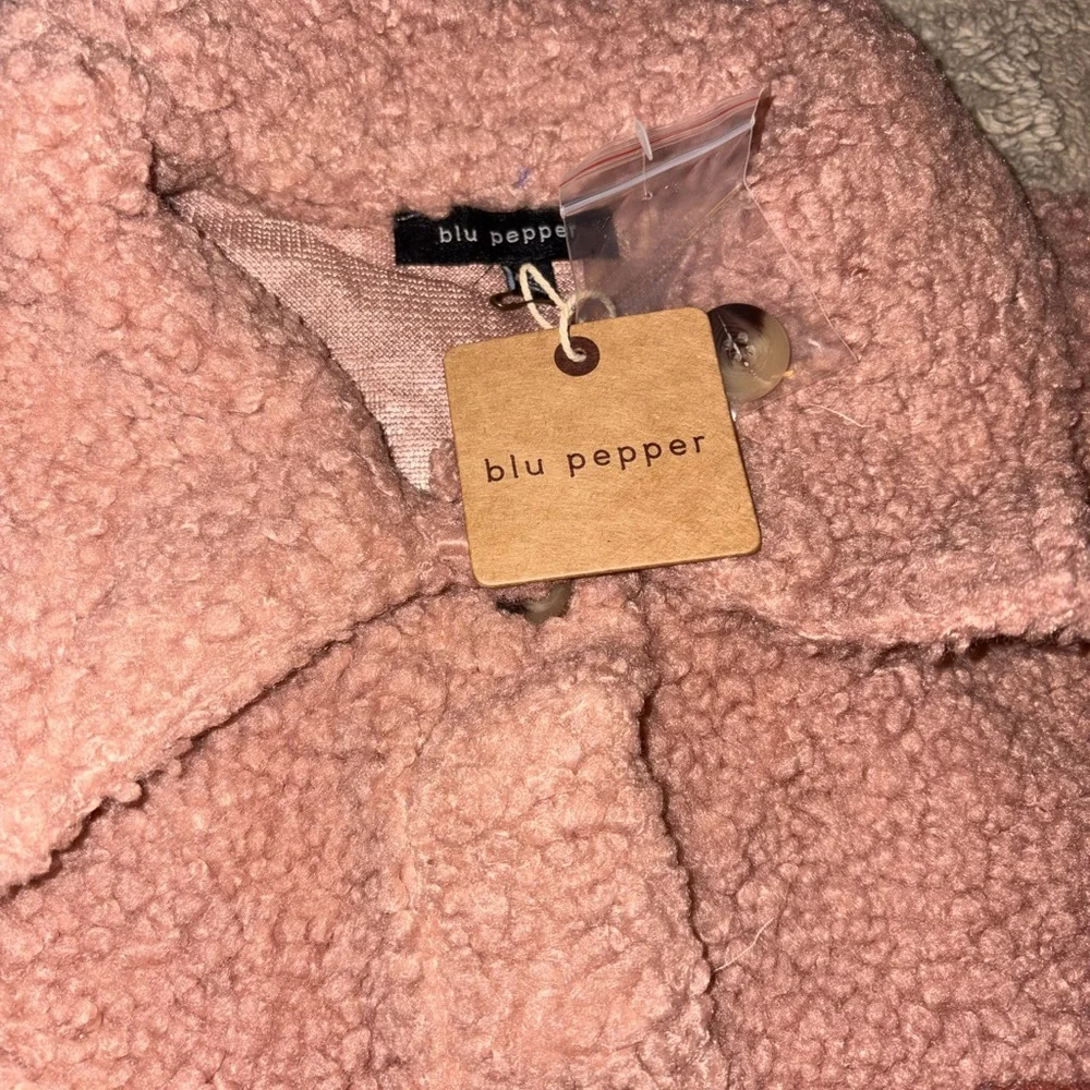 Blu Pepper Blush Sherpa Jacket Oversize